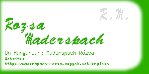 rozsa maderspach business card